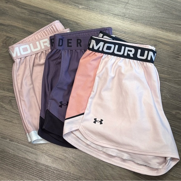 Under Armour Women's Athletic Shorts - 2 Light Pink’s and Purple - Picture 2 of 4